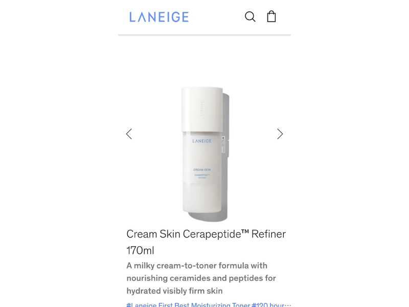 Laneige Cream Skin Cerapeptide Refiner, 170 mL