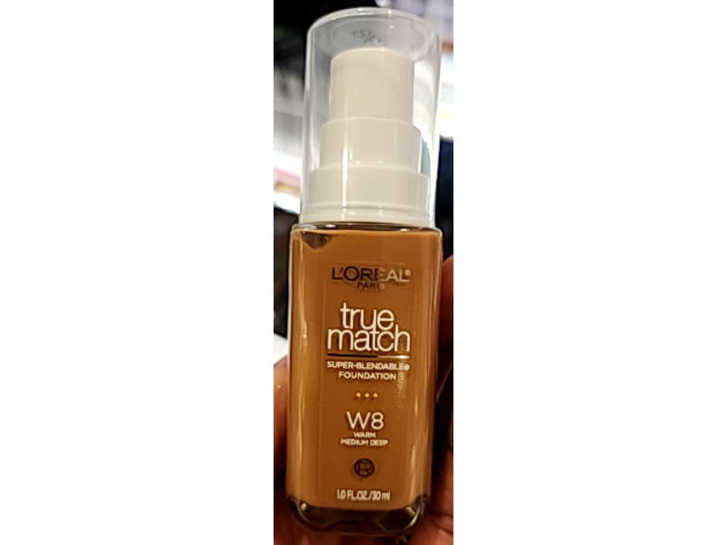 L'Oreal Paris True Match Super Blendable Foundation, W8, Warm Medium Deep, 1 fl oz/30 mL