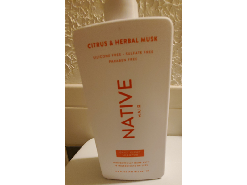 Native Hair Daily Clean Shampoo, Citrus & Herbal Musk, 16.5 fl oz/487 mL