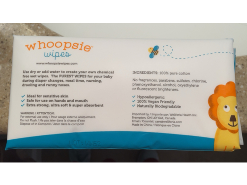 Whoopsie Wipes 100% Pure Cotton Baby Wipte, 100 Count, Pack Of 2