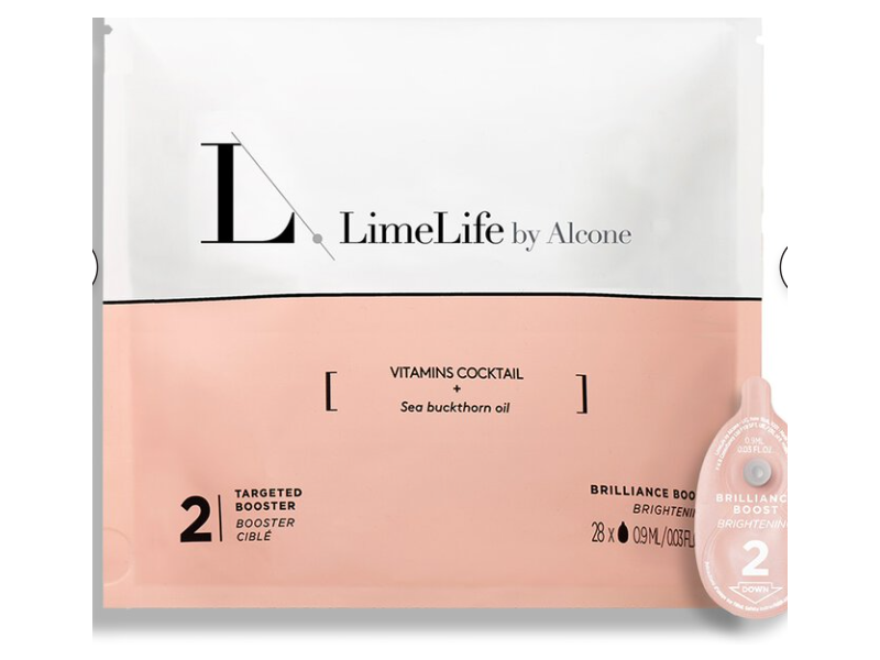Limelife By Alcone Brilliance Targeted Booster, Vitamins Cocktails + Sea Buckthorn Oil, 0.03 fl oz/0.9 mL, 28 Count