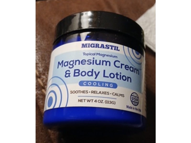 Migrastil Magnesium Cream & Body Lotion, Cooling, 4 oz/113 g