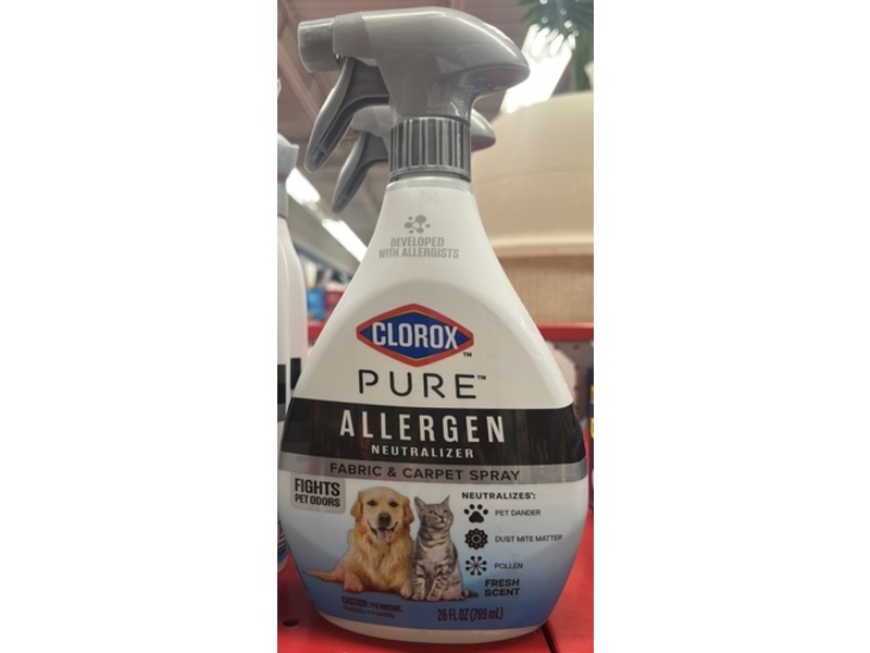 Clorox Pure Allergen Neutralizer Fabric & Carpet Spray, Fresh Scent, 26 fl oz/769 mL