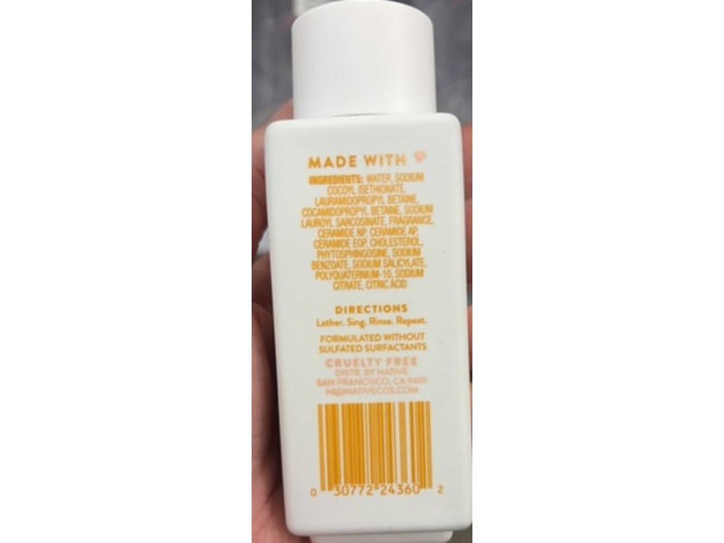 Native Hydrating Shampoo, Bare Coconut, 3 fl oz/88 mL