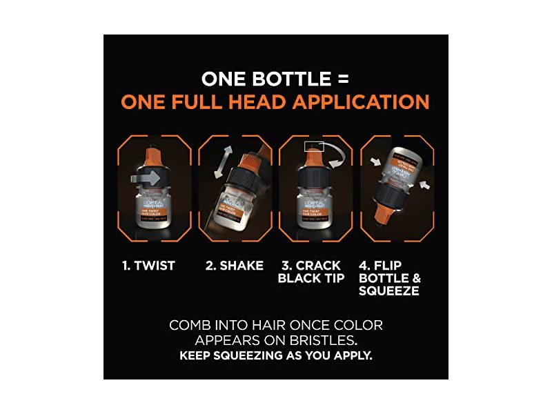 L’Oreal Paris Men Expert One Twist Hair Color, Real Black 02, 1 Application