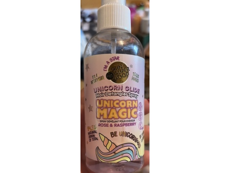 Organic Shop Unicorn Magic Unicorn Glide Hair Detangler Spray, Rose & Raspberry, 5.7 fl oz/170 mL