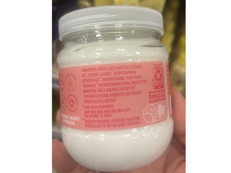 H E B Field & Future By Her Smooth & Sleek Hair Mask, Murumuru Jasmine Scent, 10 fl oz/295.7 mL