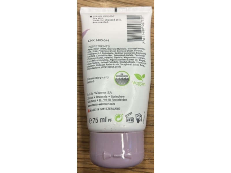 Louis Widmer Hand Cream, 75 mL