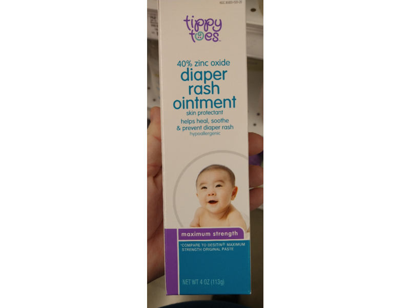 Tippy Toes Diaper Rash Ointment, 40% Zinc Oxide, 4 oz/113 g