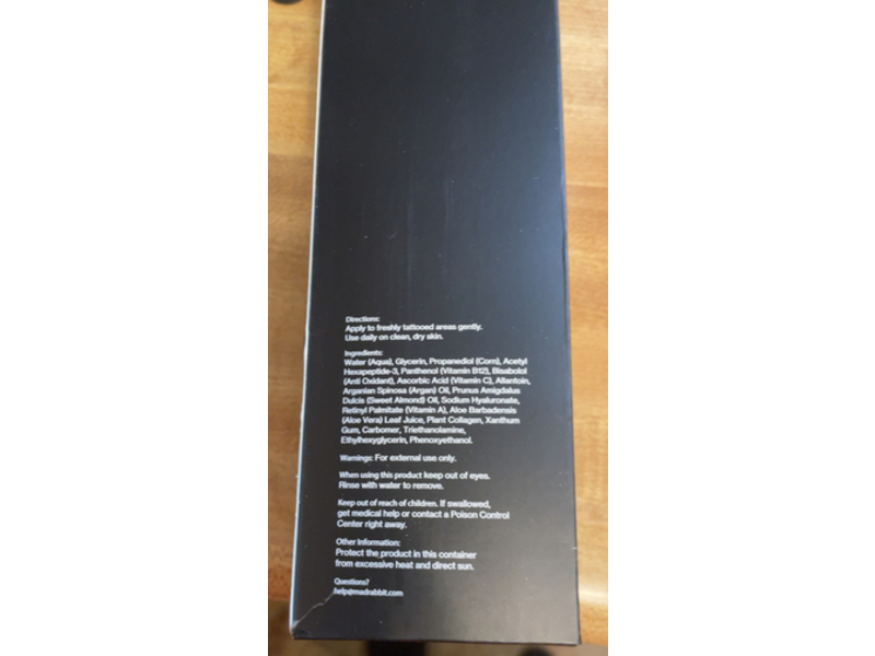 Mad Rabbit Repair Tattoo Aftercare Soothing Gel, Clean & Natural, 3.4 oz/100 mL