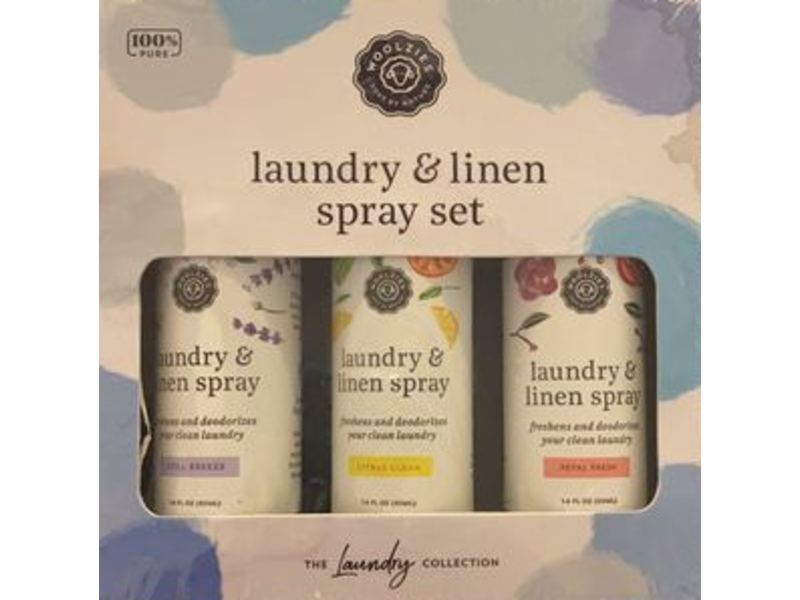Woolzies Laundry & Liner Spray Set, Still Breeze, Citrus Clean, Petal Fresh, Pack of 3, 1.6 fl oz/50 mL