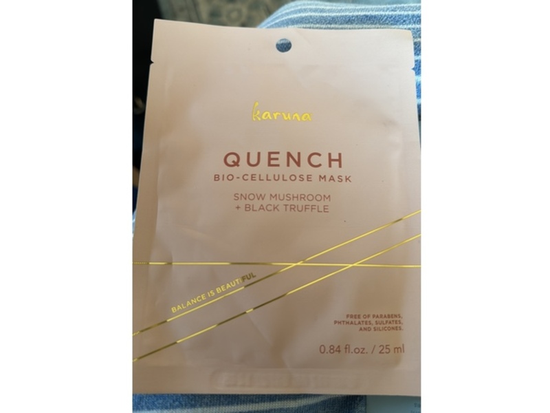 Karuna Skin Quench Bio-Cellulose Mask, Snow Mushroom + Black Truffle, 0.84 fl oz/25 mL