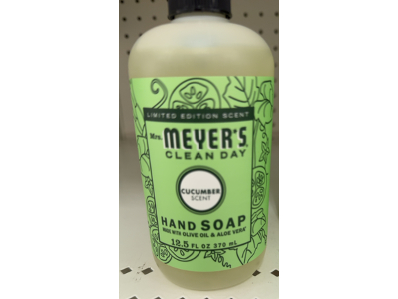 Mrs. Meyer's Clean Day Hand Soap, Cucumber, 12.5 fl oz/370 mL, Pack Of 2