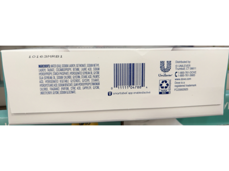 Dove Sensitive Skin Hypoallergenic Body Wash, 30.6 fl oz/905 mL, Pack Of 2