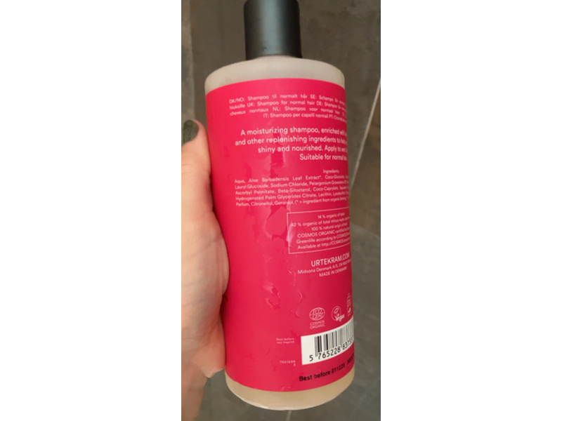 Urtekram Moisturizing Shampoo, Rose, 16.9 fl oz/500 mL