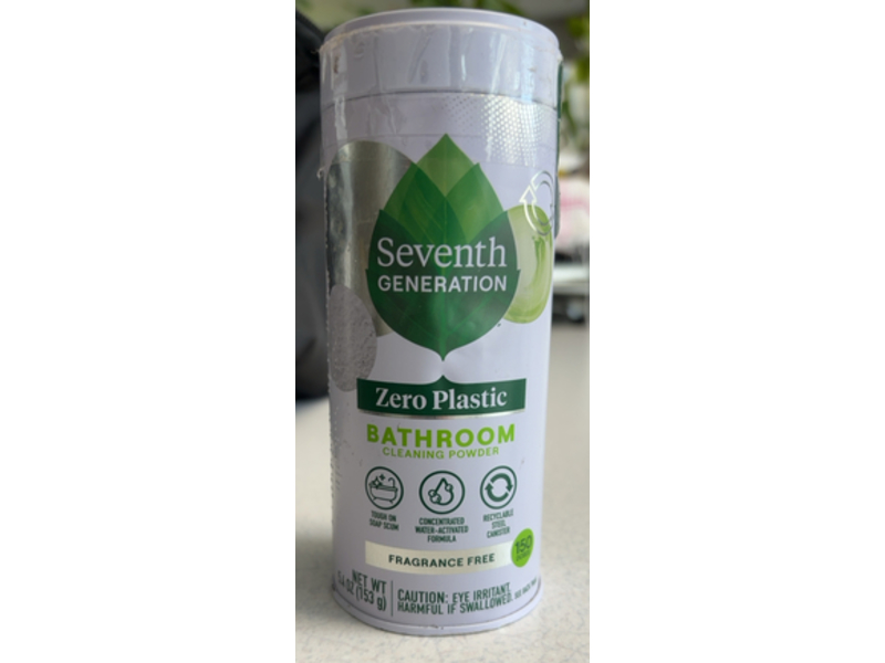 Seventh Generation Zero Plastic Bathroom Cleaning Powder, 150 Loads, 5.4 oz/153 g