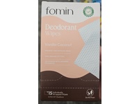 Fomin Deodorant Wipes, Vanilla Coconut, 5.64 oz/160 g, 15 Count - thumbnail 2
