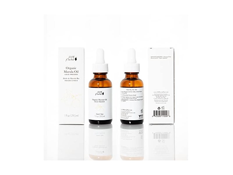 100% PURE Organic Marula Oill, Natural Cold-Pressed Facial Radiance 1oz