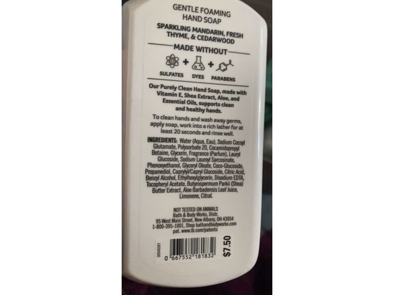 Bath & Body Works Purely Clean Gentle Foaming Hand Soap, Kitchen Mandarin, 8.75 fl oz/259 mL