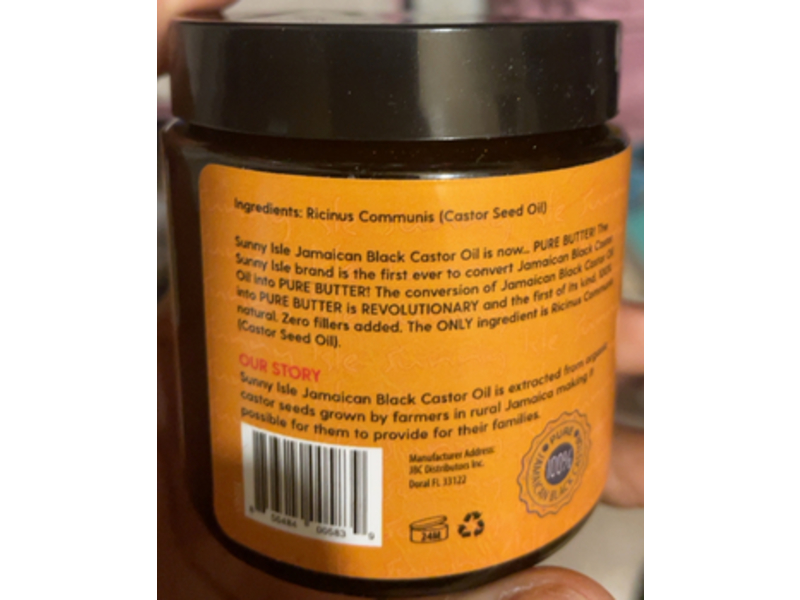 Sunny Isle Jamaican Black Castor Oil Pure Butter, 4 fl oz/118 mL