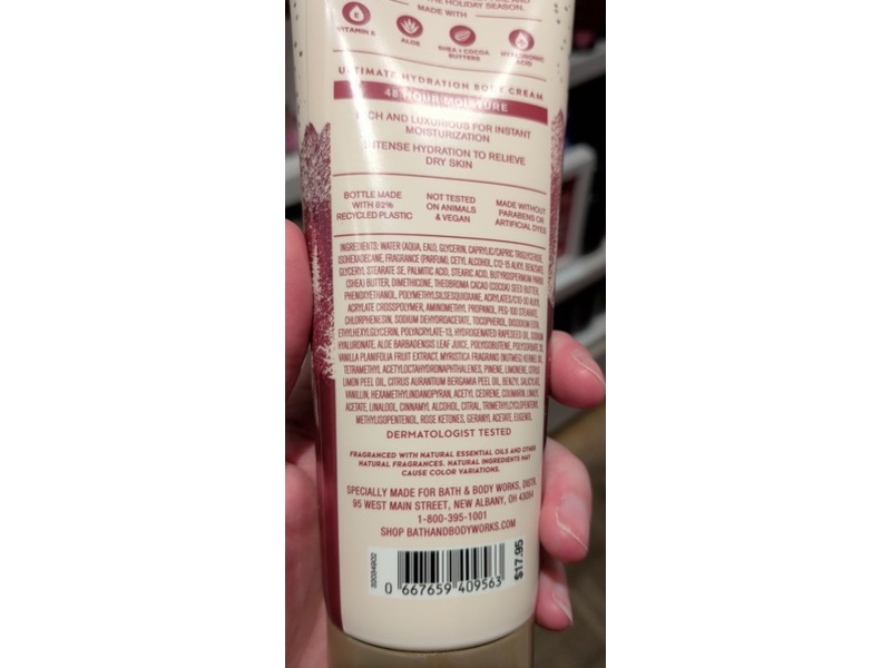 Bath And Body Works Ultimate Hydration Body Cream, Vanilla Nutmeg, 8 fl oz/226 g