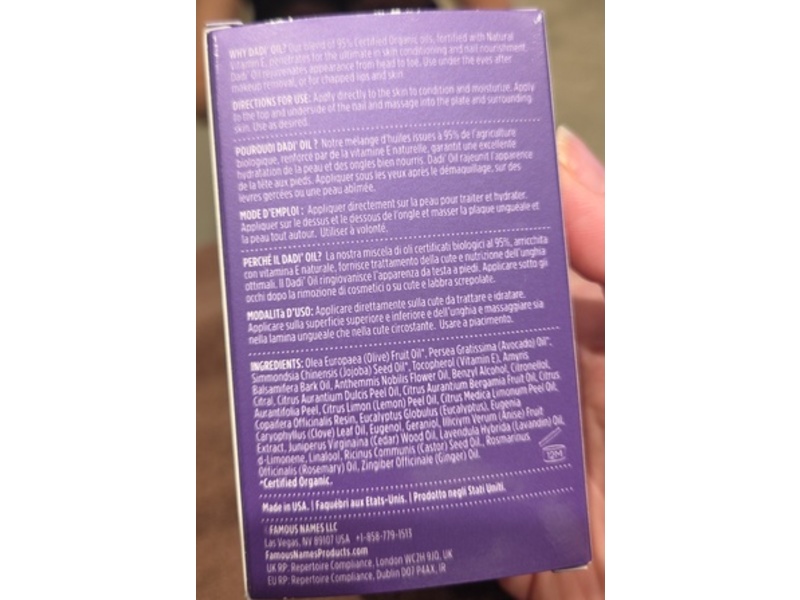 Famous Names Dadi'Oil Skin & Nail Treatment, 2.4 fl oz/72 mL