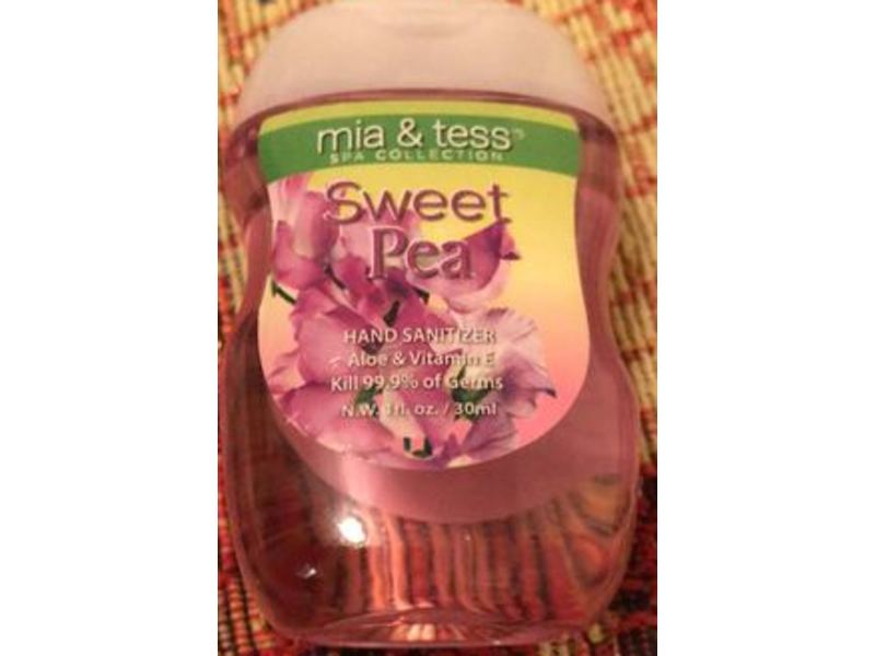 Mia & Tess Spa Collection Hand Sanitizer, Sweet Pea, 1 fl oz/30 ml