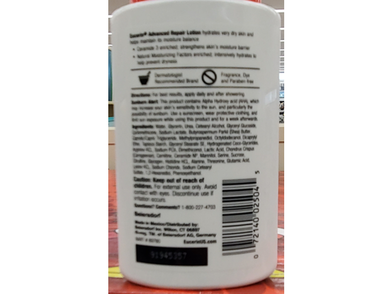 Eucerin Advanced Repair Lotion, 3 fl oz/89 mL