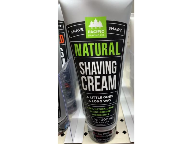 Pacific Shaving Co Shaving Cream, Natural, 7 oz/207 mL
