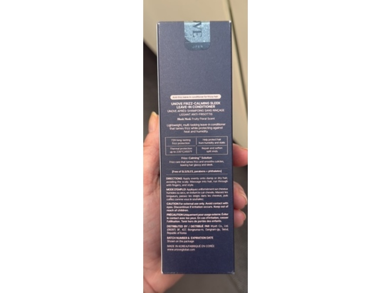 Unove Frizz-Calming Sleek Leave-In Conditioner, Blush Musk, 5.07 fl oz/150 mL