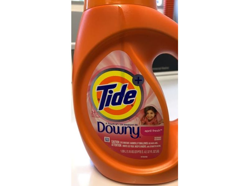 Tide Plus Downy Liquid Laundry Detergent, April Fresh, 24 Loads, 37 fl oz/1.09 L