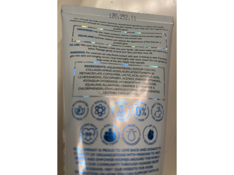 Spascriptions Hydrating Foaming Facial Cleanser, Ceramides & Squalene, 5 fl oz/150 mL