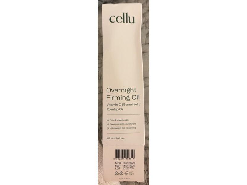Cellu Overnight Firming Oil, 3.4 fl oz/100 mL