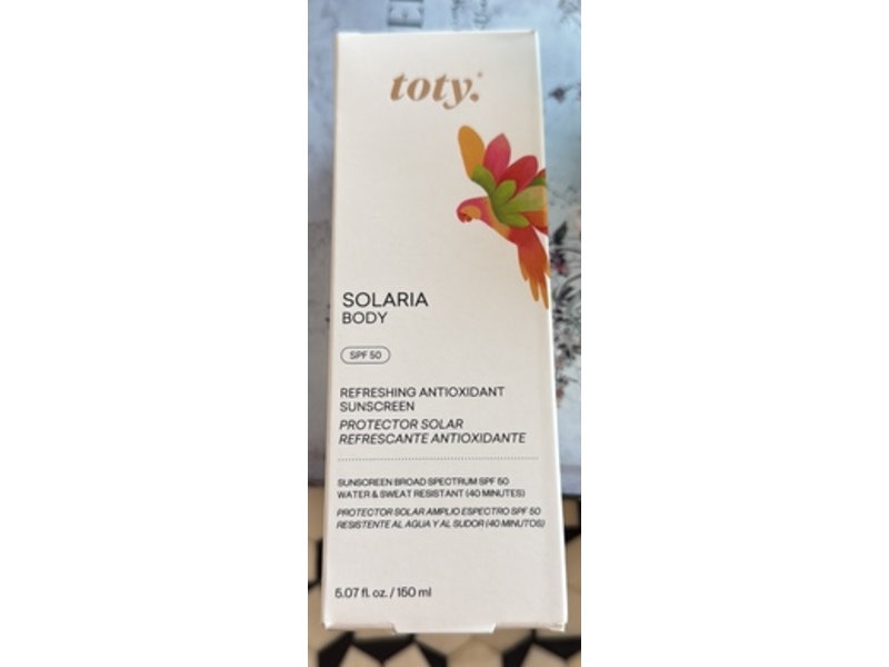 Toty Solaria Body Refreshing Antioxidant Sunscreen, SPF 50, 5.07 fl oz/150 mL