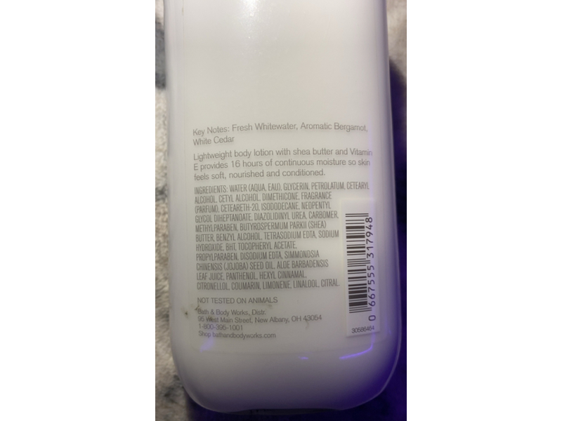 Bath & Body Works Body Lotion, Whitewater Rush, 8 fl oz/236 mL