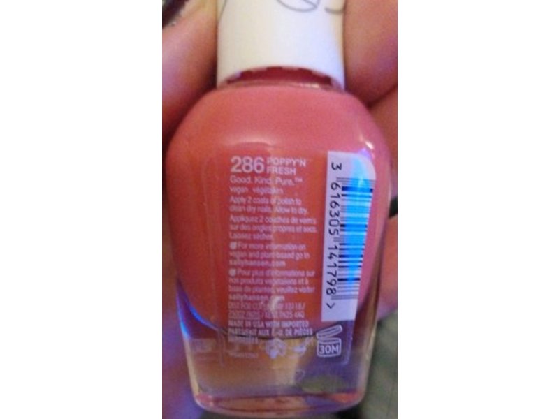 Sally Hansen Good, Kind, Pure Nail Color, 286 Poppy'n Fresh, 0.33 fl oz/10 mL