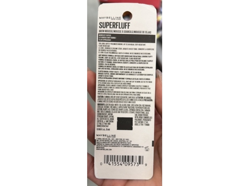 Maybelline New York Superfluff Brow Mousse, Black Brown, 0.169 fl oz/5 mL