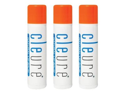 Cleure Natural Lip Balm, Shea Butter, 0.15 oz/4.25 g, Pack Of 3