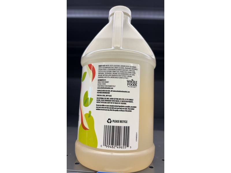365 Whole Foods Market Liquid Hand Soap Refill, Anjou Pear, 64 fl oz/1.89 L