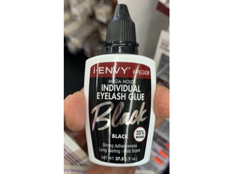 I Envy By Kiss Mega Hold Individual Eyelash Adhesives, Black, 1 oz/27.5 g
