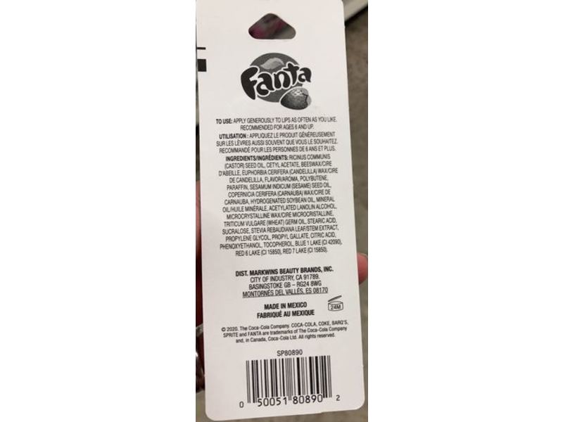 Fanta Lip Smacker Lip Balm, Strawberry, 0.14 oz/4.0 g