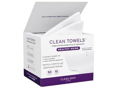 Clean Skin Club Clean Towels, Healthy Aging, 50 Count