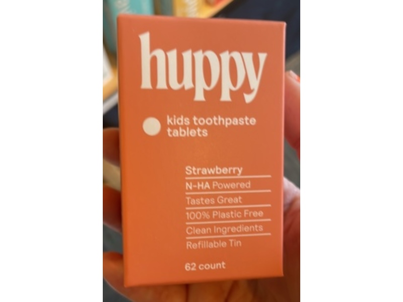 Huppy Kids Toothpaste Tablets, Strawberry, 62 Count