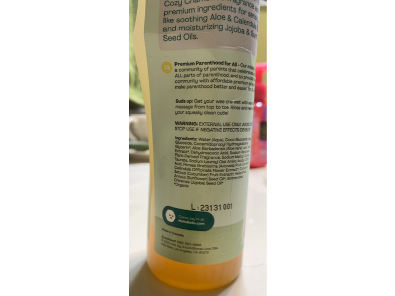 Hello Bello Premium Baby Shampoo & Wash, Cozy Chamomile, 10 fl oz/296 mL