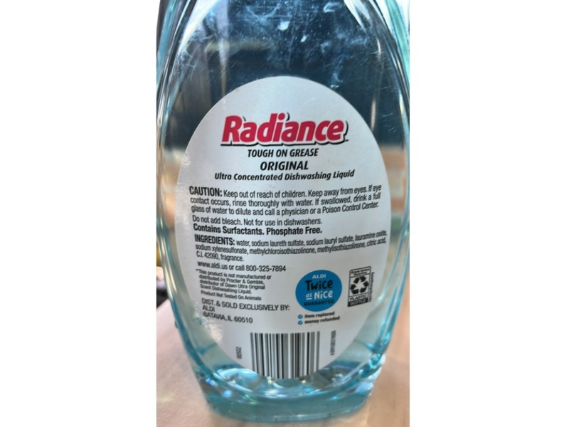 ALDI Radiance Ultra Concentrated Dishwashing Liquid, Original, 28 fl oz/828 mL