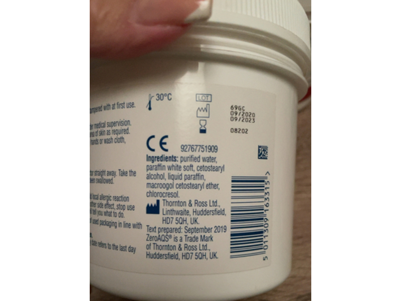 T +R Derma ZeroAQS Emollient Cream, 500 g