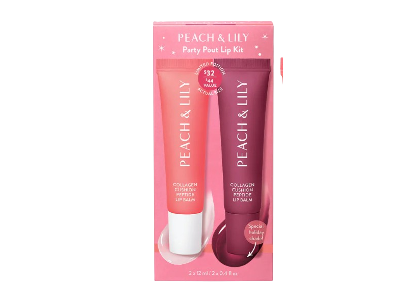 Peach & Lily Party Pout Lip Kit, Clear & Sugar Plum, 0.4 fl oz/12 mL