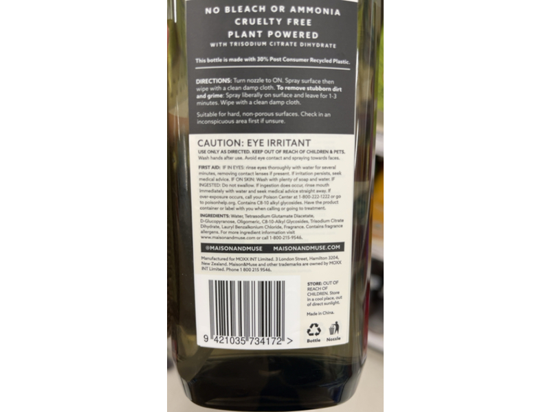 Maison & Muse All Purpose Cleaner, Lime & French Pear, 25.36 fl oz/750 mL