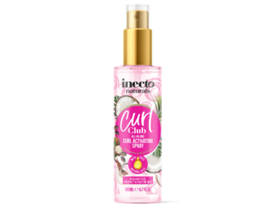 Inecto Naturals Curl Club All-In-One Curl Activating Spray, Shea Butter, Coconut & Castor Oils, 6.7 fl oz/200 mL