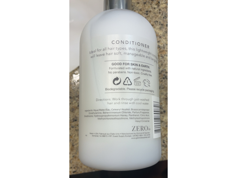Gilchrist & Soames Zero Naturally Kind Formulation Conditioner, 15.5 fl oz/458 mL